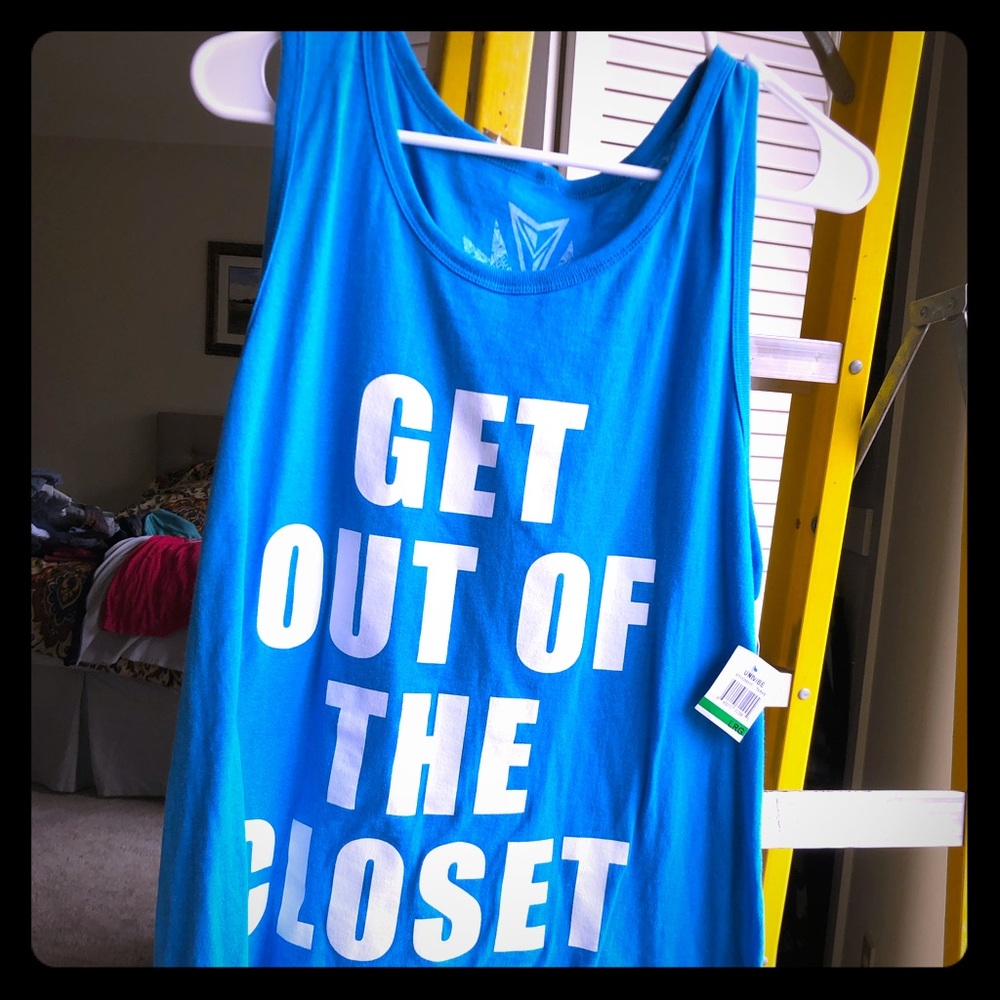 “Get Out of the Closet” Blue Univibe Large NWTank